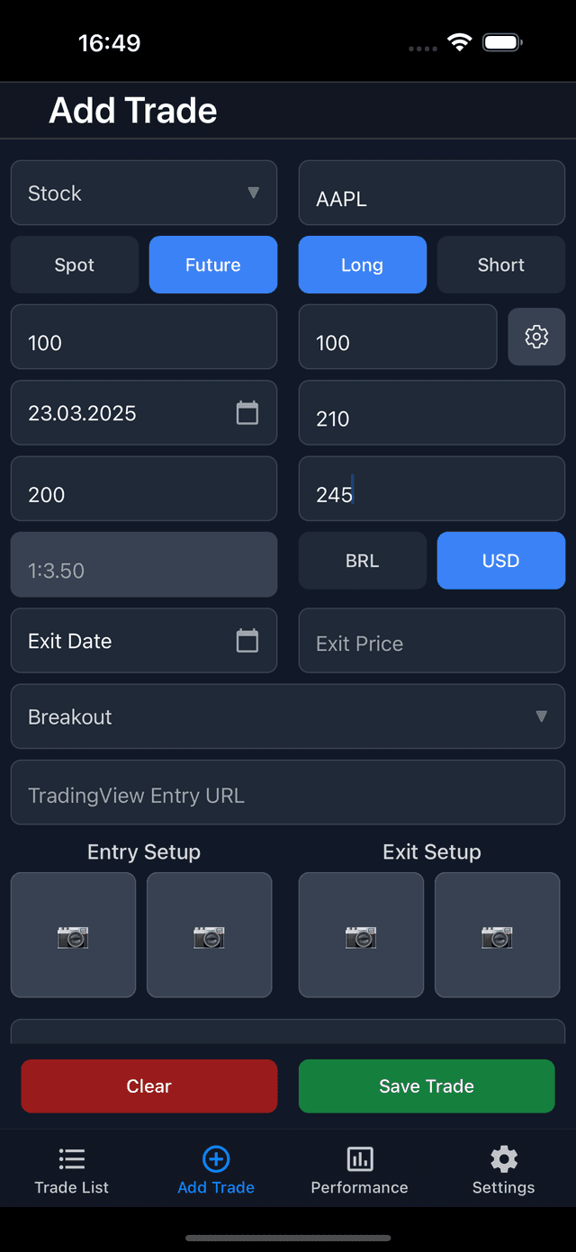 Add New Trades
